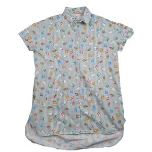 Zara Oversized Shirt Dress Women's Medium Books All Over Print Retro Baggy 90s